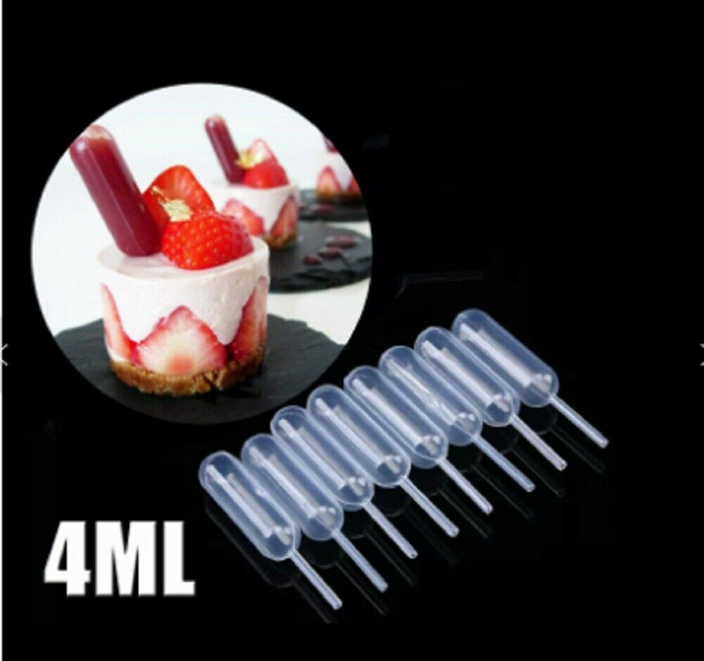 50 Pieces Plastic Squeeze 4ml Transfer Pipettes Dropper For Cupcake Ice Cream Us