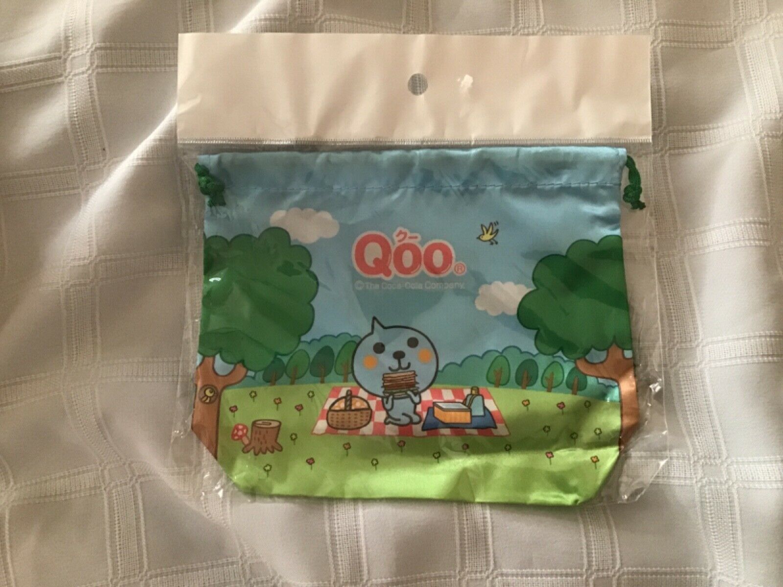 Qoo Original Drawstring Small Pouch Bag Coca Cola Promo Japan Found @okinawa Bl