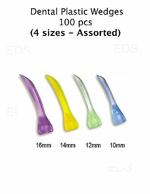 Dental Plastic Wedges   - 100 Pcs - (4 Sizes - Assorted)