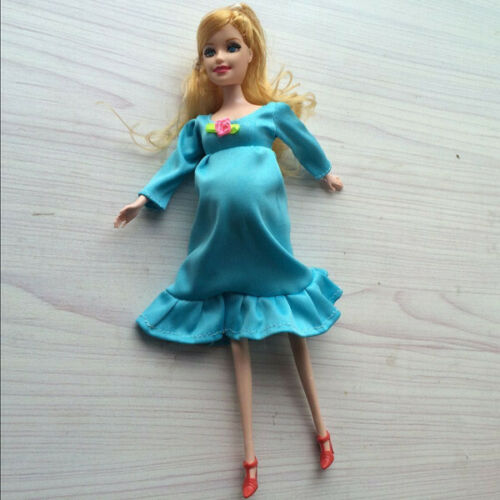 Blue Dress Real Pregnant Doll Suit Mom Doll Have A Baby In Her Tummy