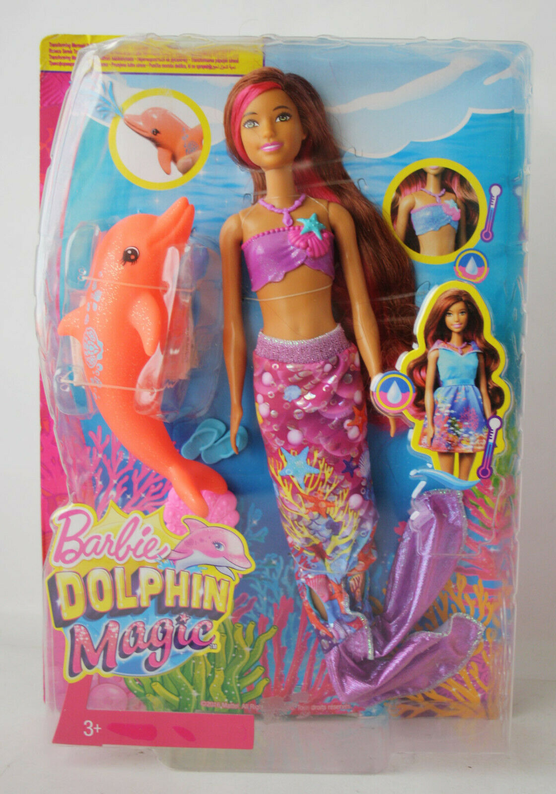 2016 Barbie Dolphin Magic Transforming Isla Mermaid Mattel Caucasian Doll New !