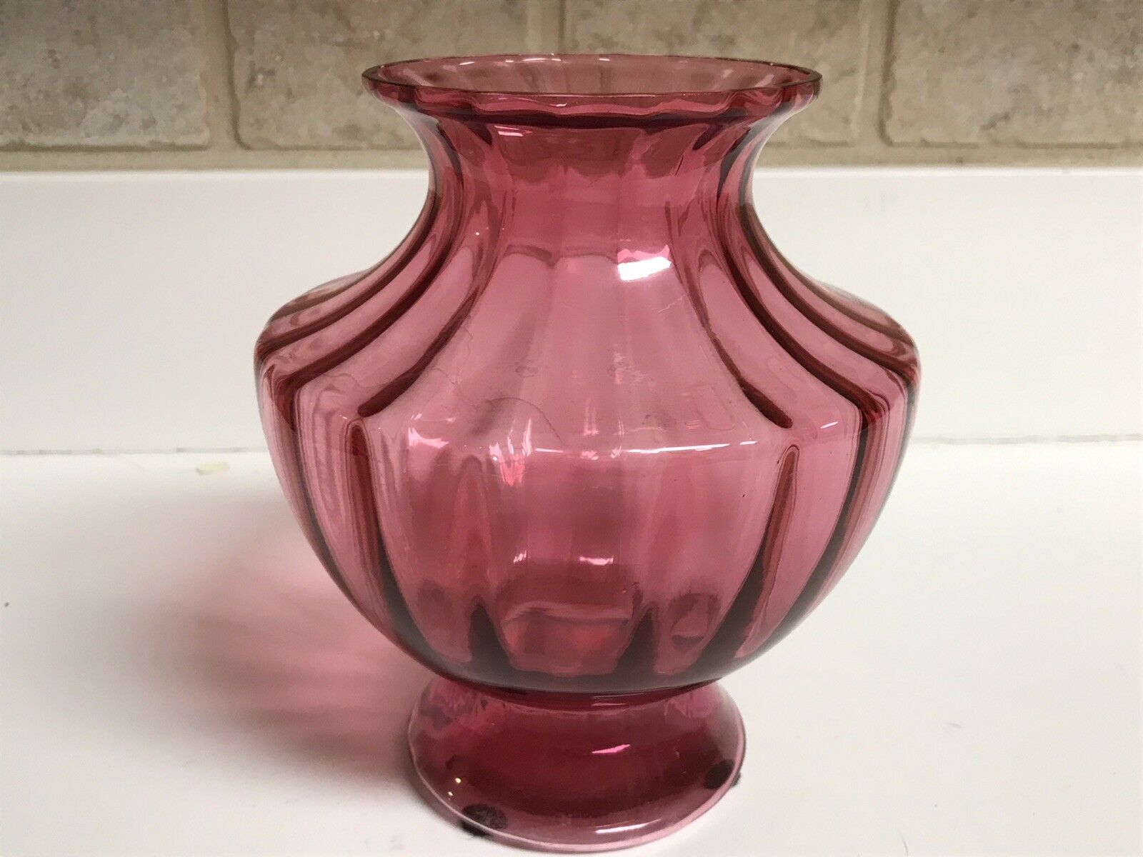 Cranberry Pilgrim Glass 5" Vase