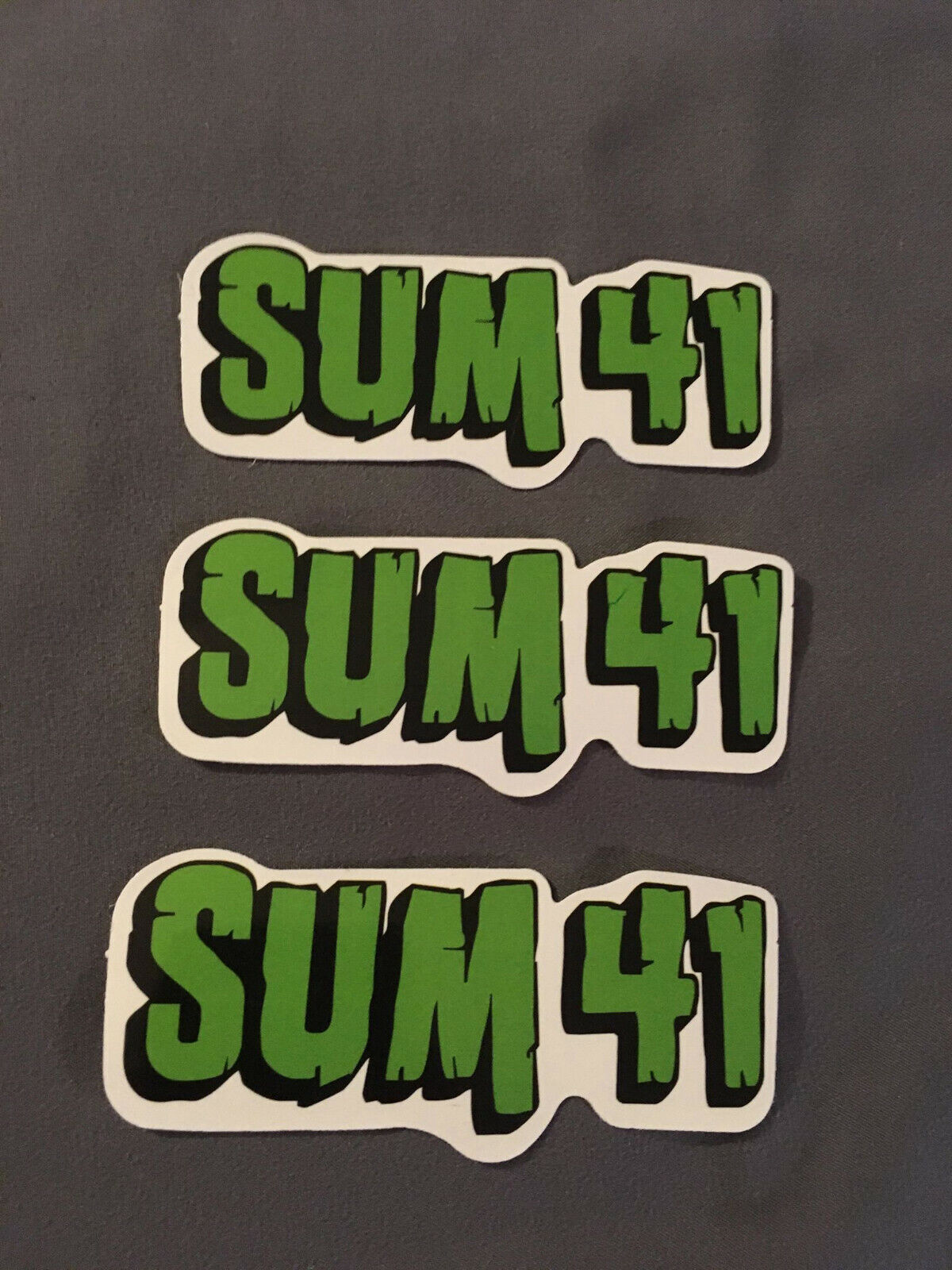 Lot Of 3 Sum 41 Green/white 3 1/2" X 1 1/4" Band Logo Sticker Fast Ship!