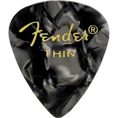Genuine Fender 351 Premium Picks Black Moto Thin 12-pack 198-0351-743