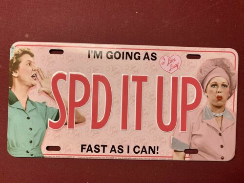 I Love Lucy Chocolate Factory Speed It Up Lucille Ball Metal License Plate