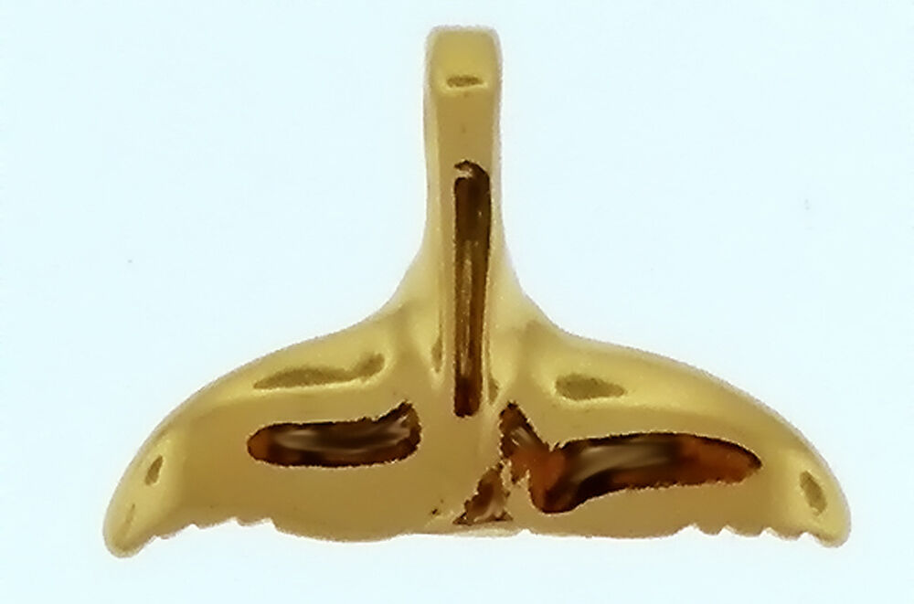 Lg. Whale's Tail Pendant In Gold Tone Or  Silver Tone