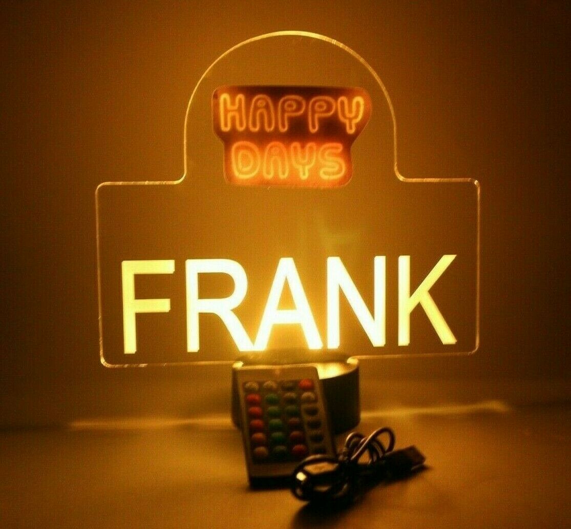 Happy Days Success Prosperity Night Light Up Lamp Led Personalized Free & Remote