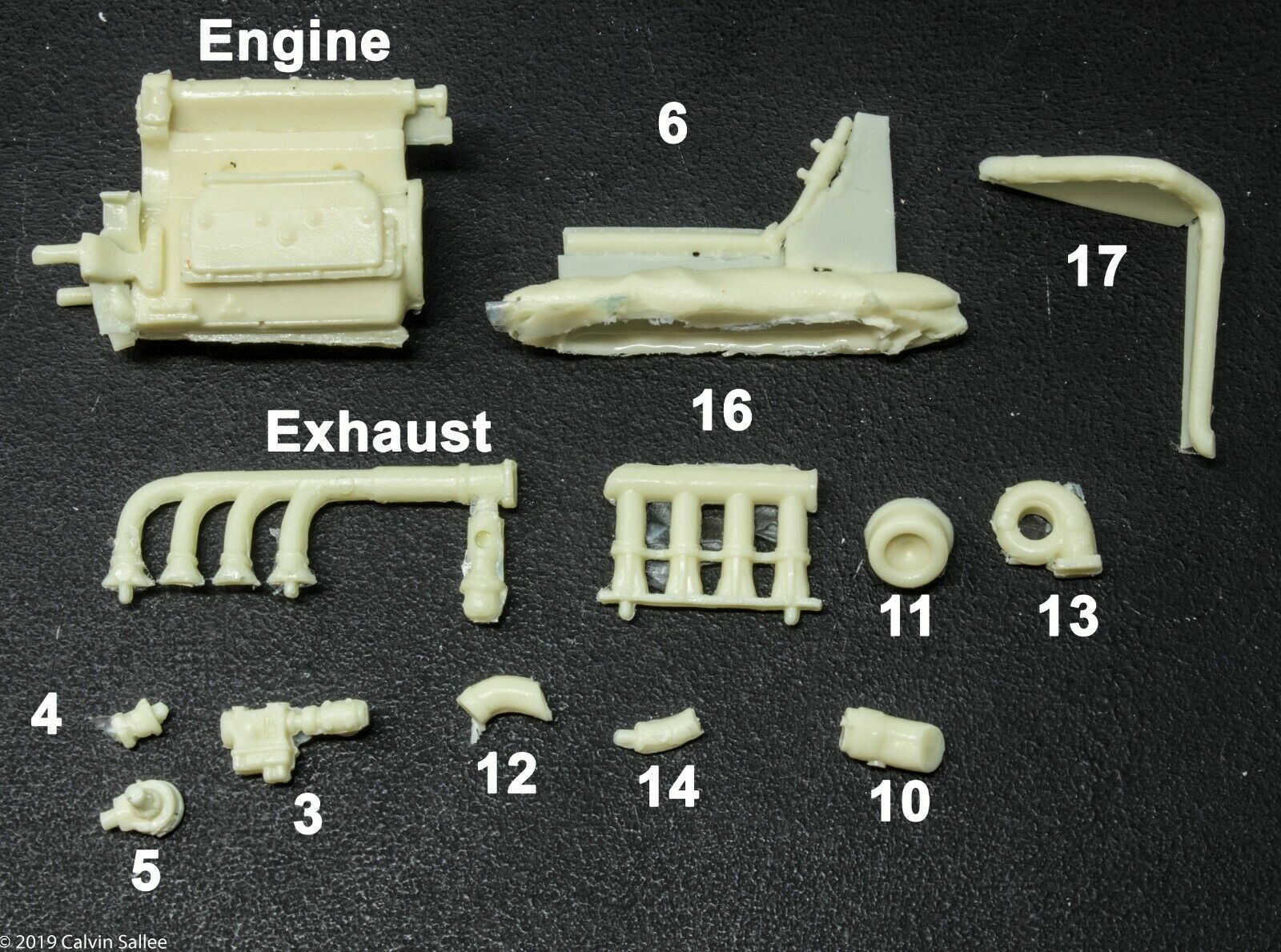 1/25 Rear Offenhauser Resin Engine W/ Parts Rear Engine Setup Mpc Amt Indy
