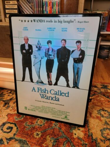 Rare Vintage 1980's A Fish Called Wanda Video Store Lighted Promotional Sign