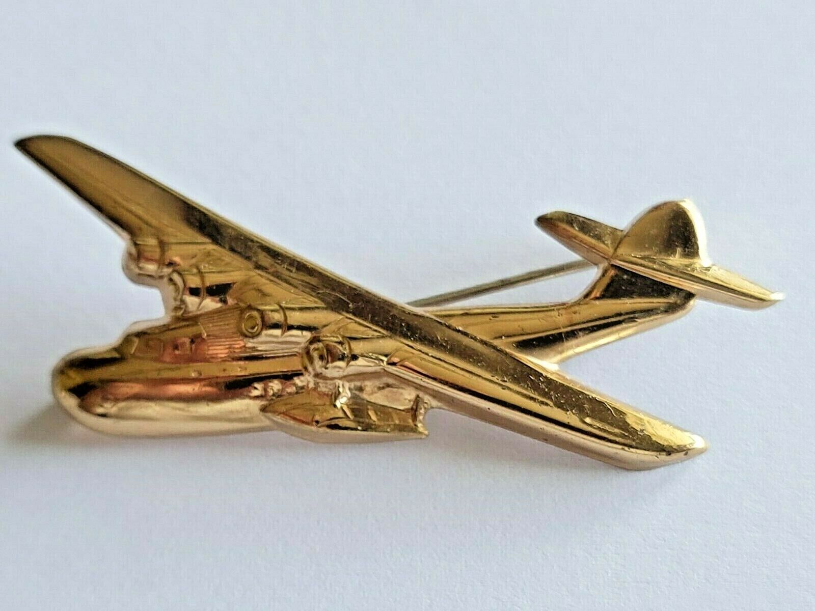👍 1935 China To San Francisco Clipper Aeroplane Badge Pin 美国三藩市至中国航线
