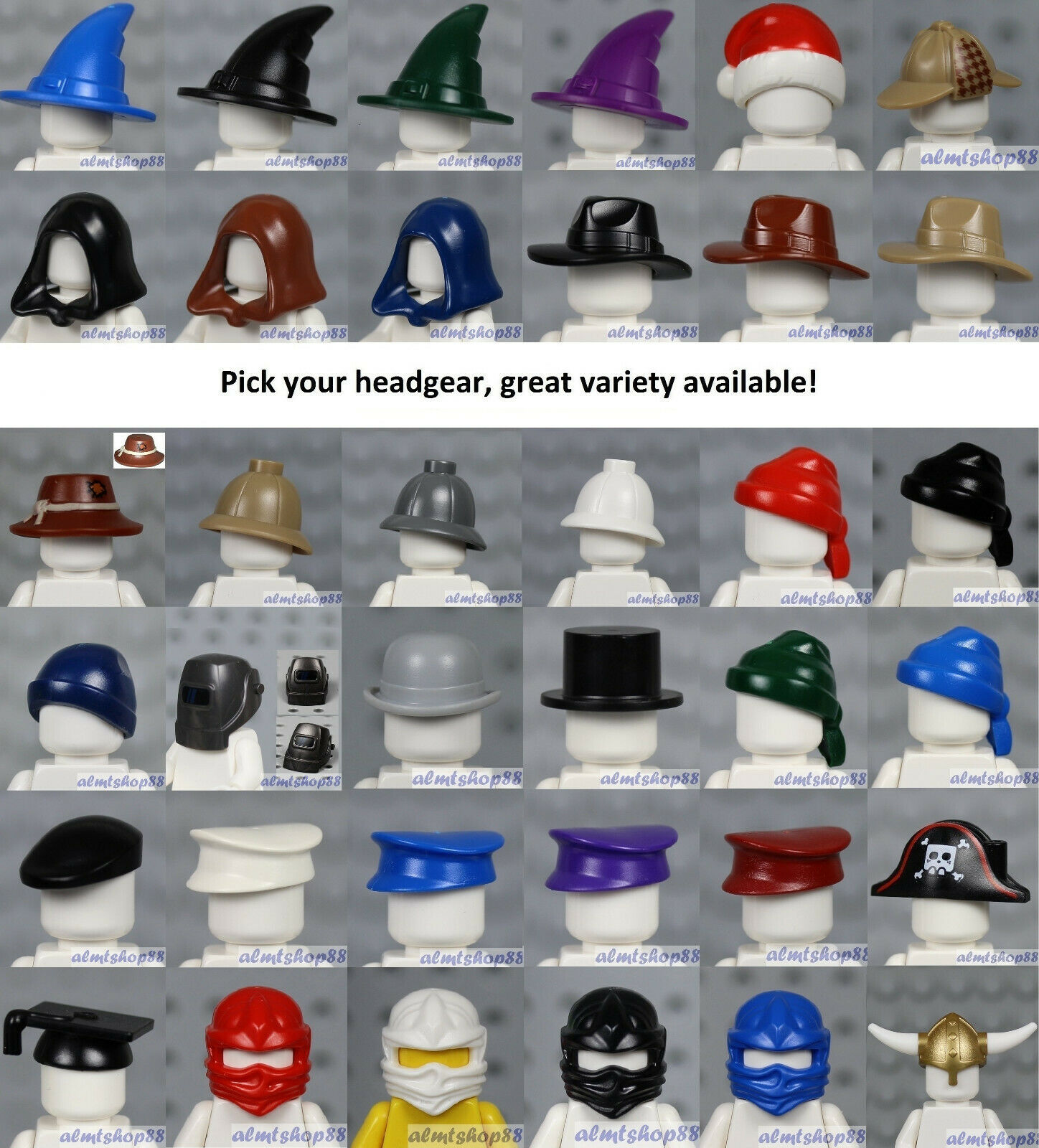 Lego - Minifigure Headgear - Pick Your Style - Cowboy Hat Castle City Ninjago
