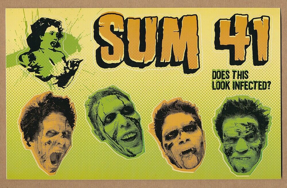 Sum 41 Does This Look Infected? Rare Promo Sticker Sheet 2002