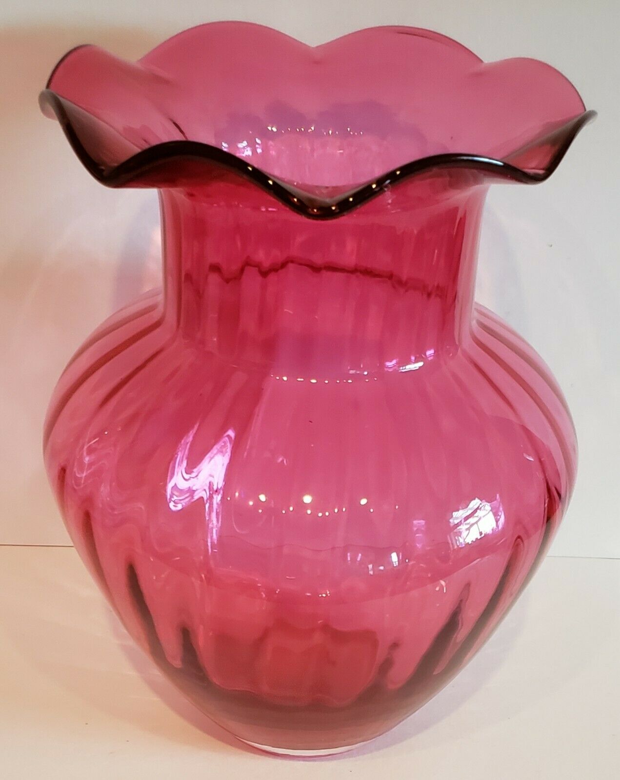 Pilgrim Cranberry Glass Vase
