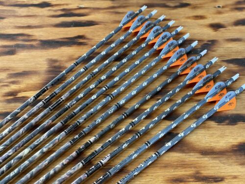 12 Gold Tip Lost Camo Hunter 300 400 Or 500 Blemished W/ 2in Fletchings Or Shaft