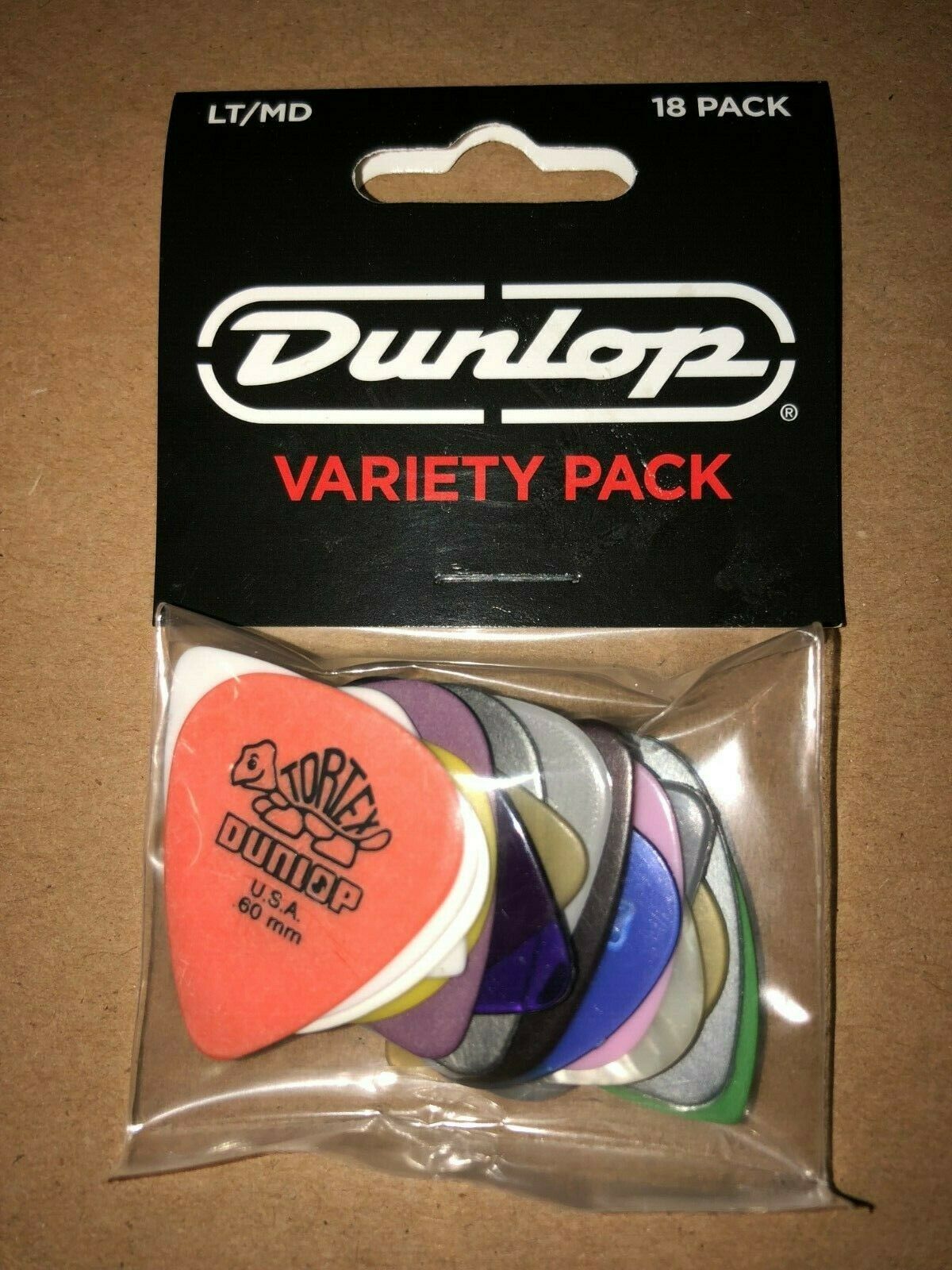 Dunlop Gels Variety Picks, Player's Pack, 18-pcs Lt/md Multi-color (2489)