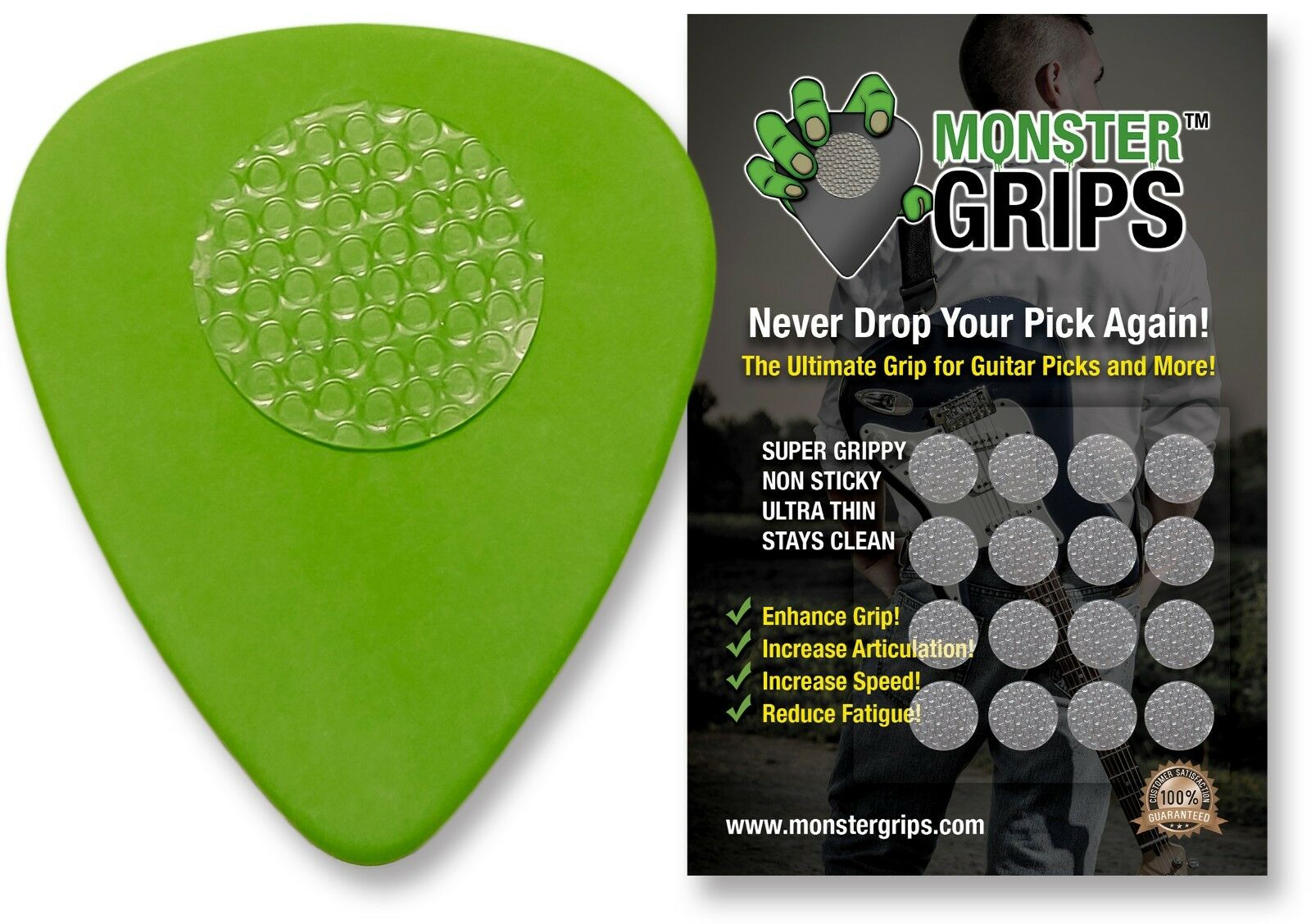 Monster Grips™ - The Ultimate Grip For Guitar Picks (plectrums) And More!