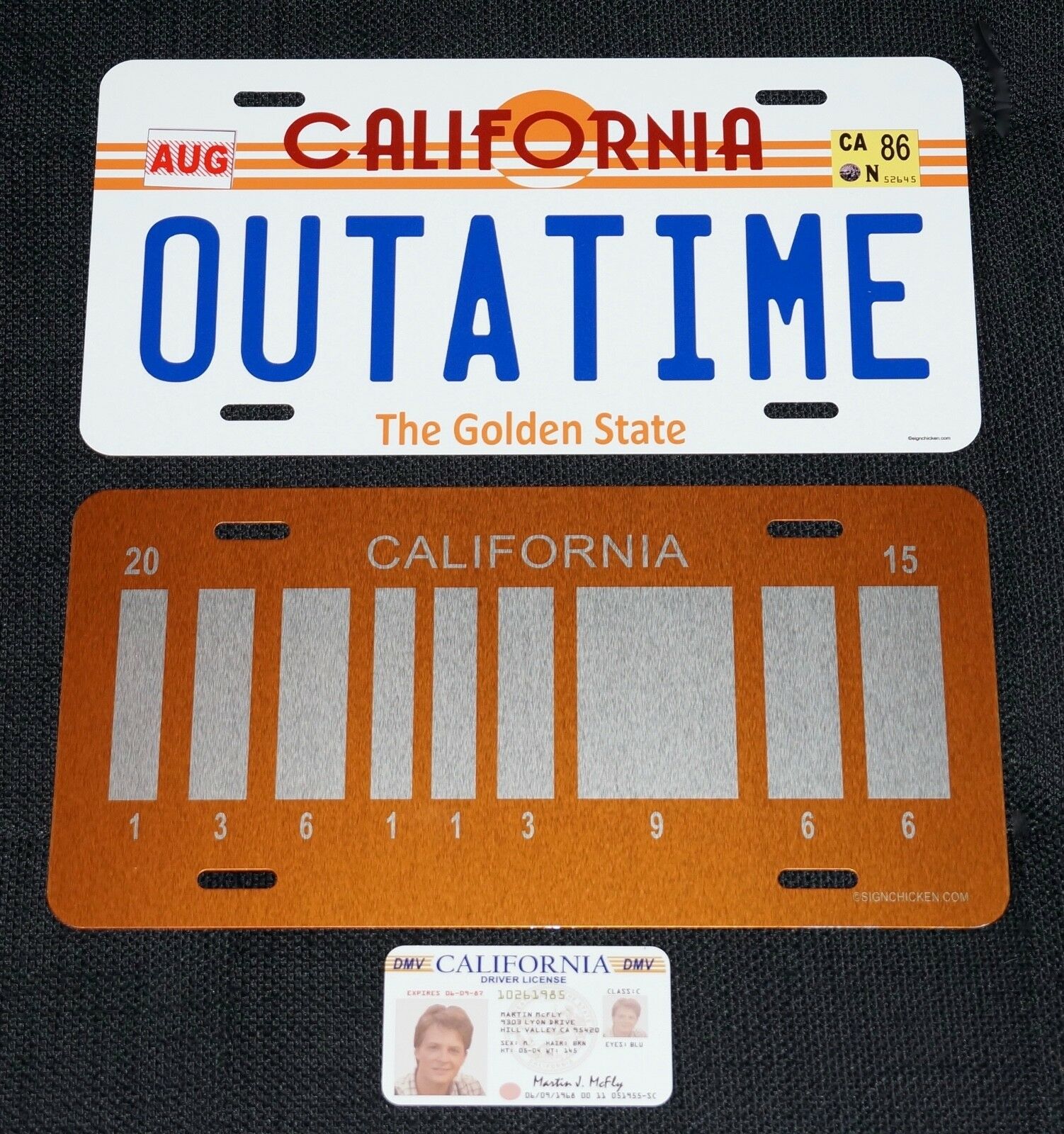 Back To The Future License Plates (2) W/ Marty Mcfly License - Michael J. Fox
