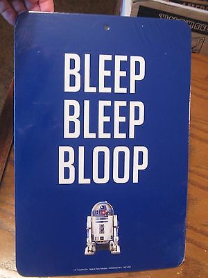 Star Wars Sign - R2-d2 - Bleep Bleep Bloop - Blue Background