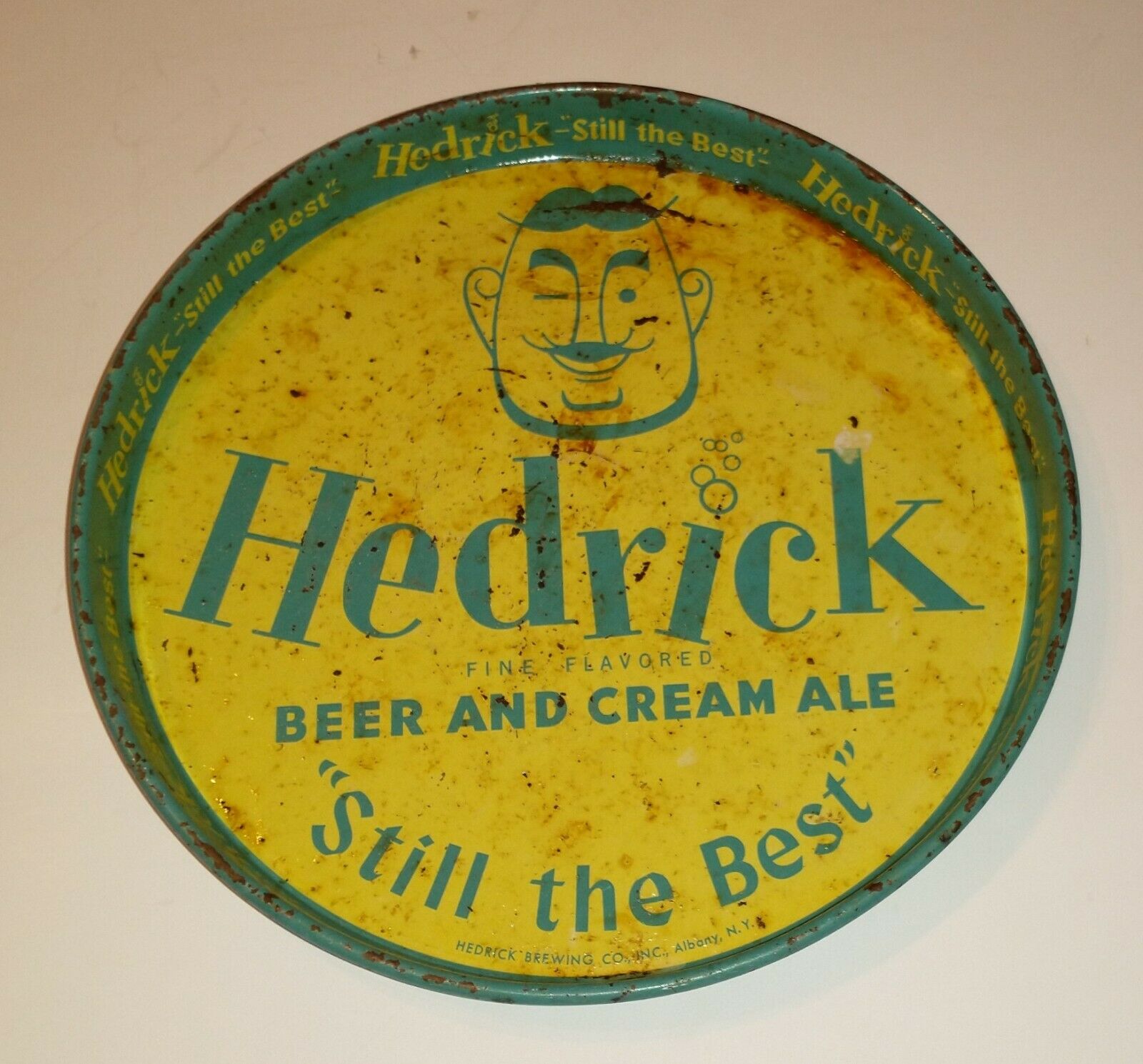 Vintage Hedrick Brewing Co. Yellow & Green Beer & Ice Cream Ale Tray-albany, Ny