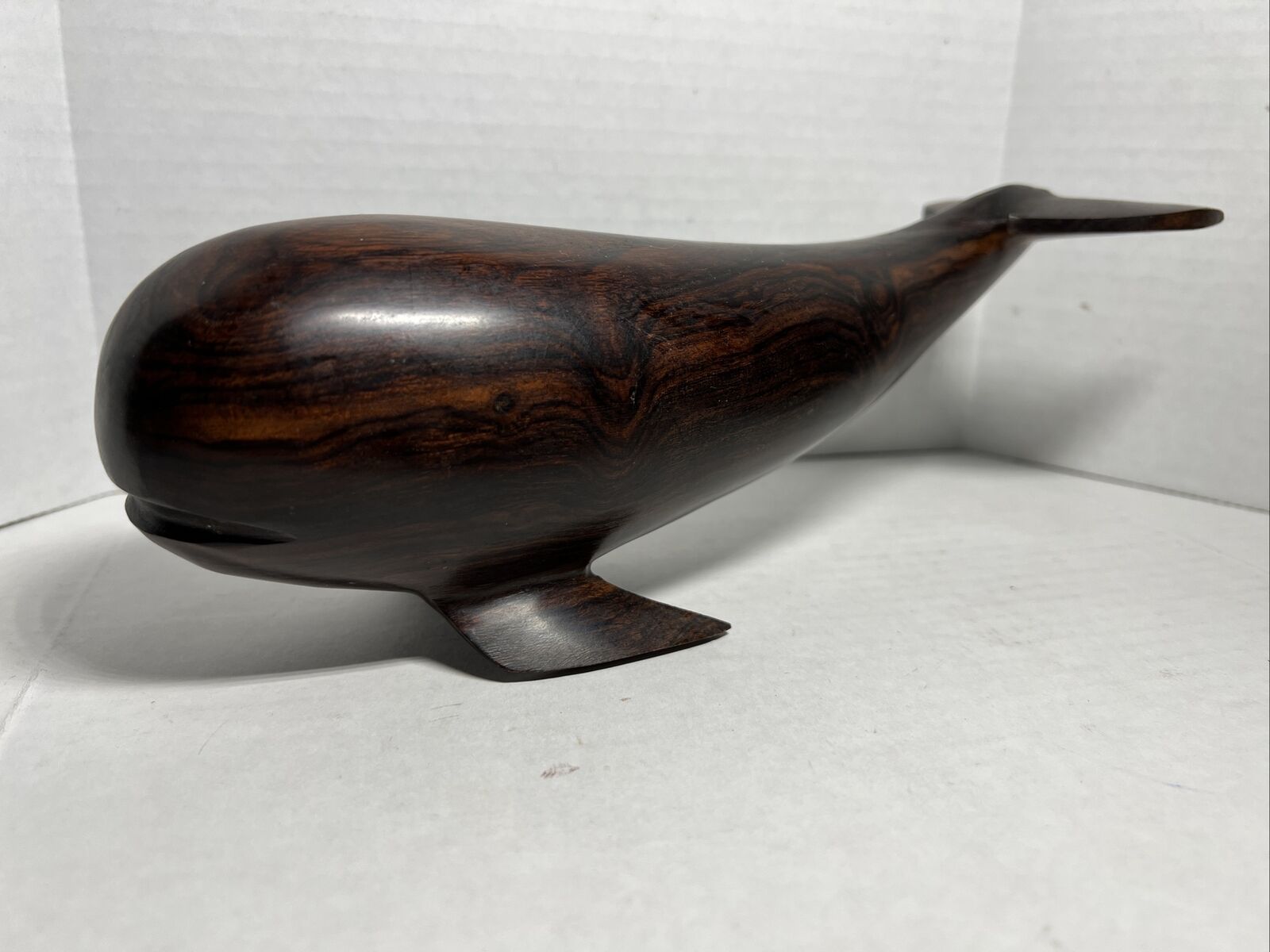 Ironwood Whale Hand Carved Wooden Figure - 10" Long