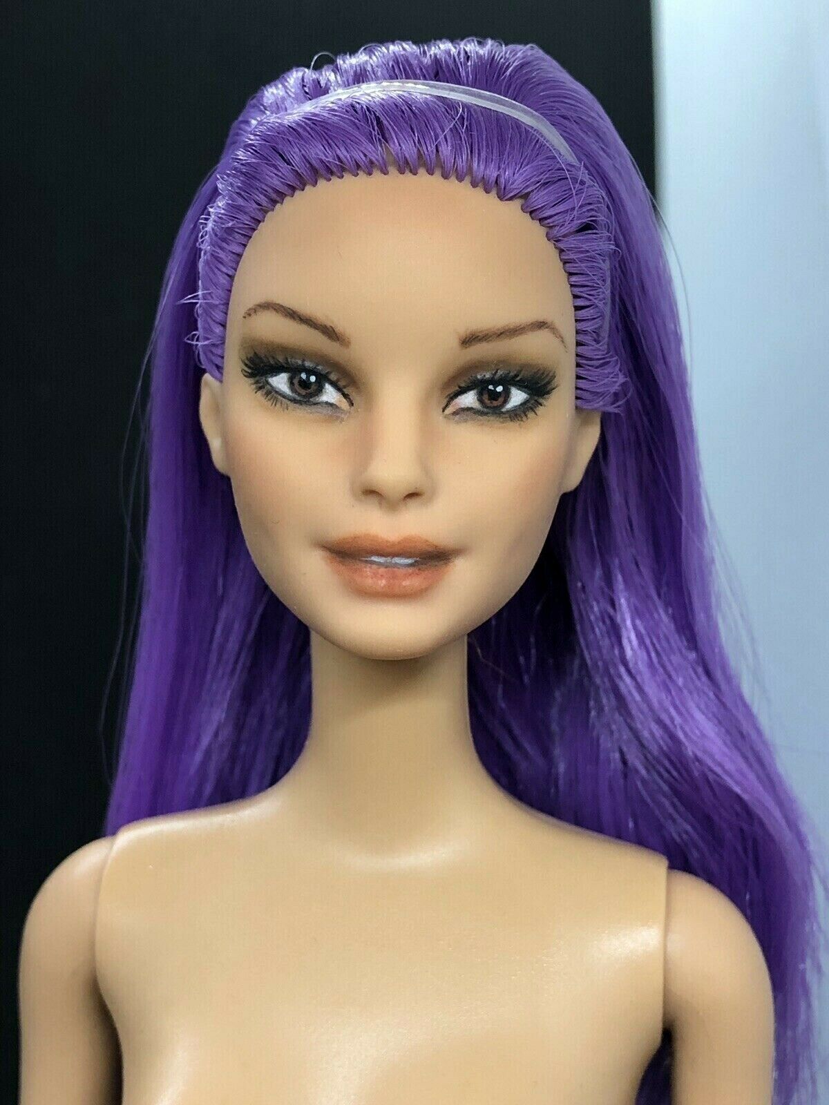 Ooak Teresa Barbie Doll Custom Repaint Purple Hair Fashionistas Body