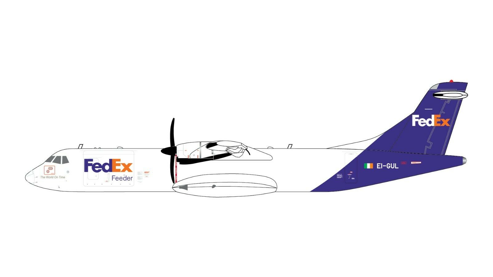 Fedex Feeder Atr 72-600f Ei-gul Gemini Jets Gjfdx1986 Scale 1:400 Pre-order